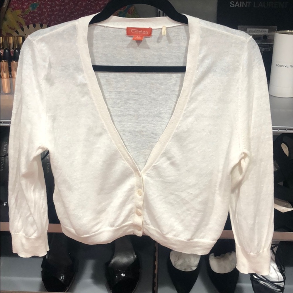 Tommy Bahama small linen crop cardigan - Picture 3 of 6